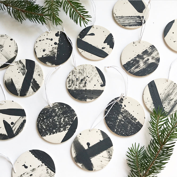 White + Black Ceramic Ornaments