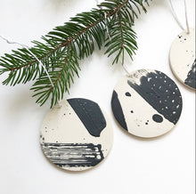 Load image into Gallery viewer, White + Black Ceramic Ornaments
